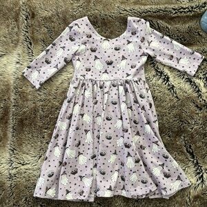 Halloween Witch Ghost Print Kids Casual Dress